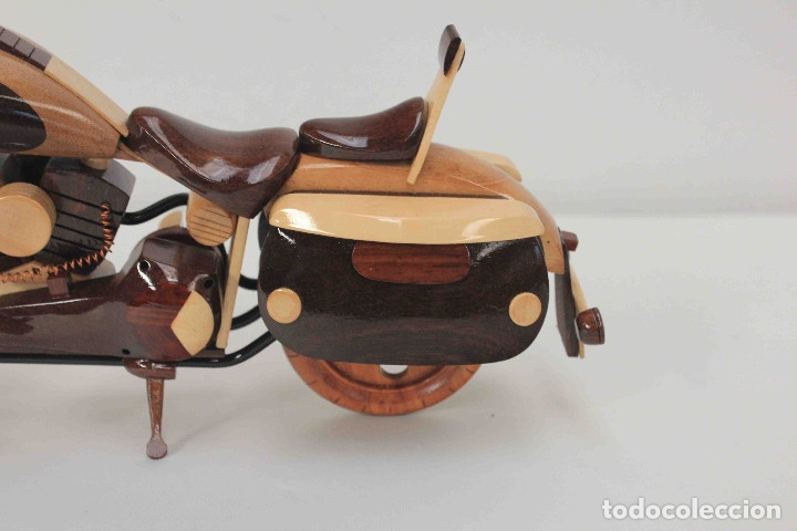 Motos a escala: MAQUETA HARLEY DOS TONOS MADERA - Foto 4