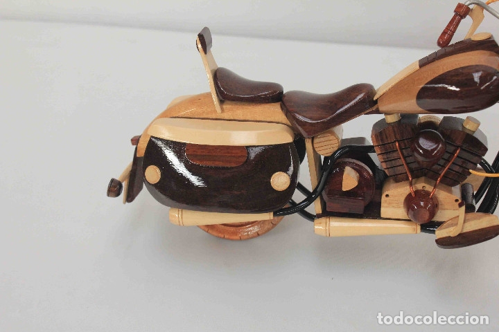 Motos a escala: MAQUETA HARLEY DOS TONOS MADERA - Foto 5