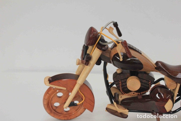 Motos a escala: MAQUETA HARLEY DOS TONOS MADERA - Foto 9