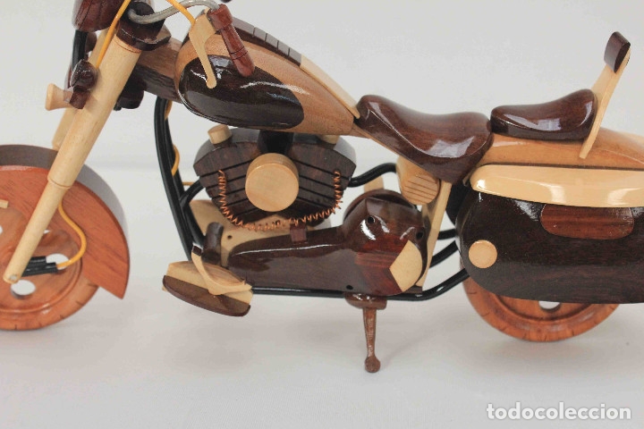 Motos a escala: MAQUETA HARLEY DOS TONOS MADERA - Foto 11
