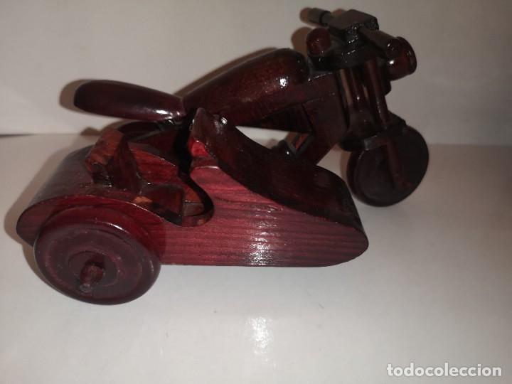 Motos a escala: Moto sidecar de madera - Foto 2
