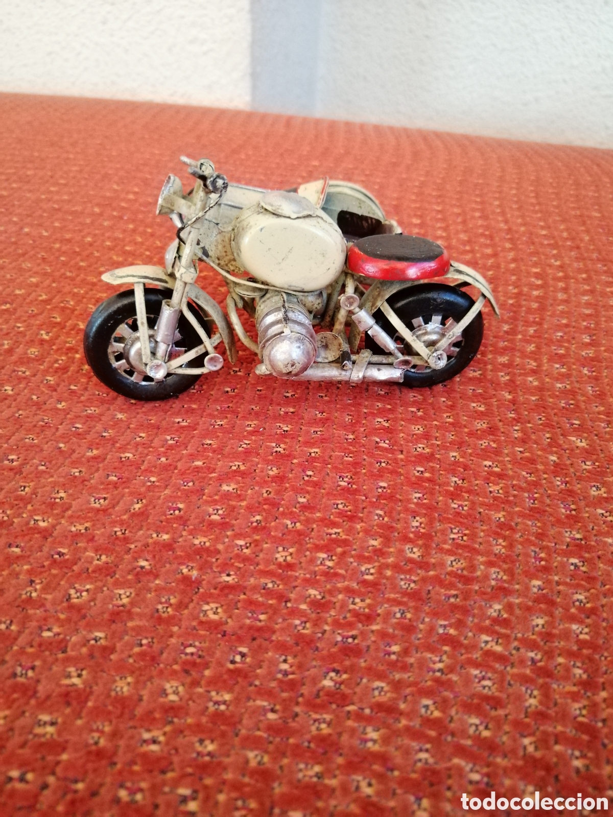 Motos a escala: MOTOCICLETA CON SIDE-CAR, DE HOJALATA - Foto 2