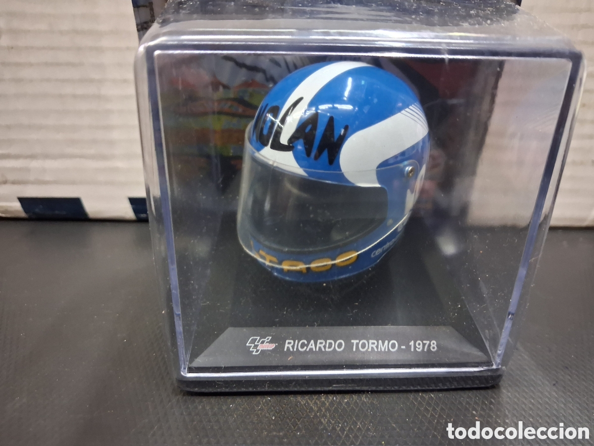 Motos a escala: CASCO 1:5 MOTO GP RICARDO TORMO 1978 NUEVO EN BLISTER ORIGINAL