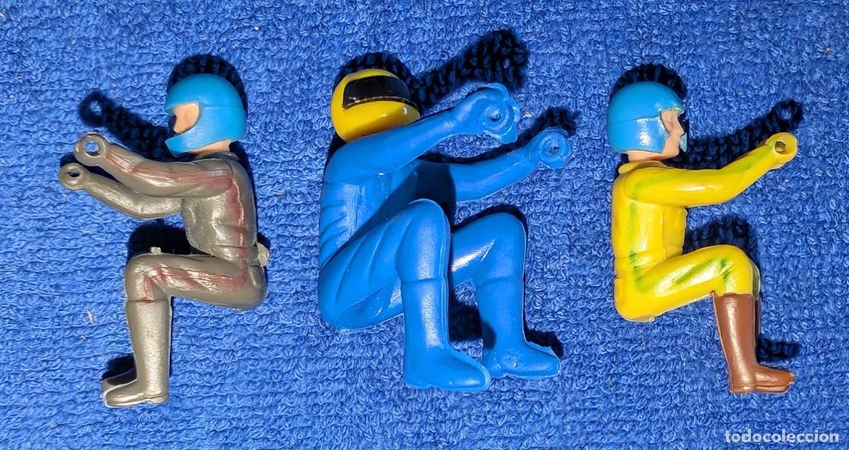 Motos a escala: Lote de 3 motoristas de goma - Guisval &iexcl;A&ntilde;os 70!