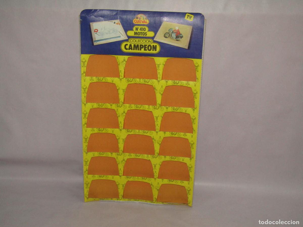Motos a escala: Antiguo Expositor de 18 Motos Serie CAMPE&Oacute;N de Miniaturas GUISVAL Anunciado en TV. A&ntilde;os 1970-80s.