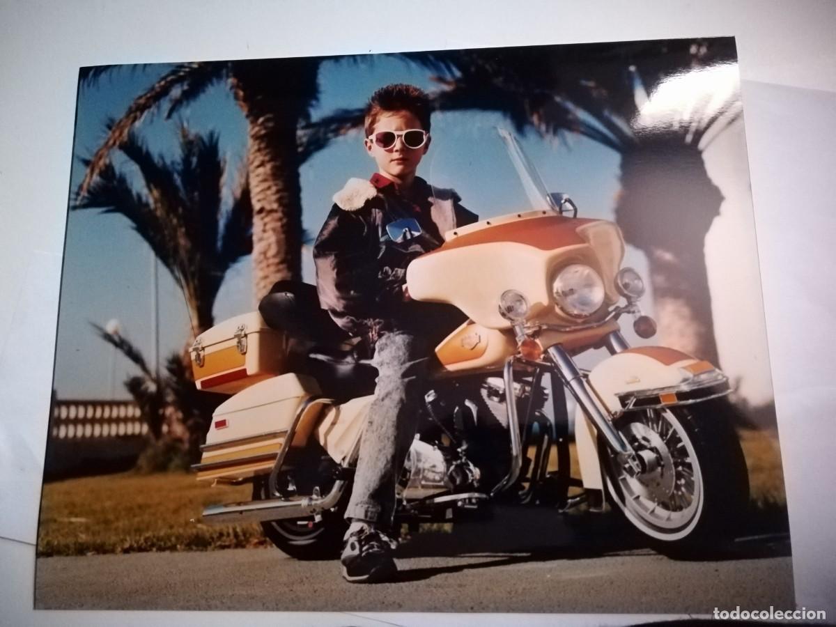 Motos a escala: FOTO ORIGINAL 20x25 CM , FINALES 80 , HARLEY DAVIDSON DE FEBER , PARA CAT&Aacute;LOGO FEBER