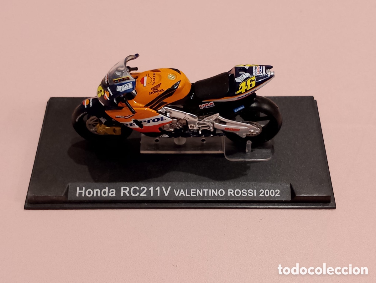 Motos a escala: Miniatura moto Honda RC211V Valentino Rossi 2002 escala 1:24