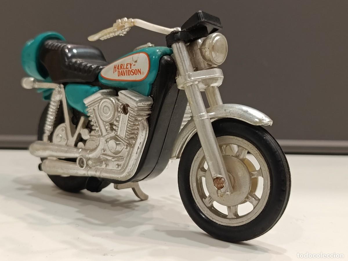 Motos a escala: MOTO HARLEY DAVIDSON - KIDCO MATCHBOX 1981 - BLUE PULL STRING - Foto 4