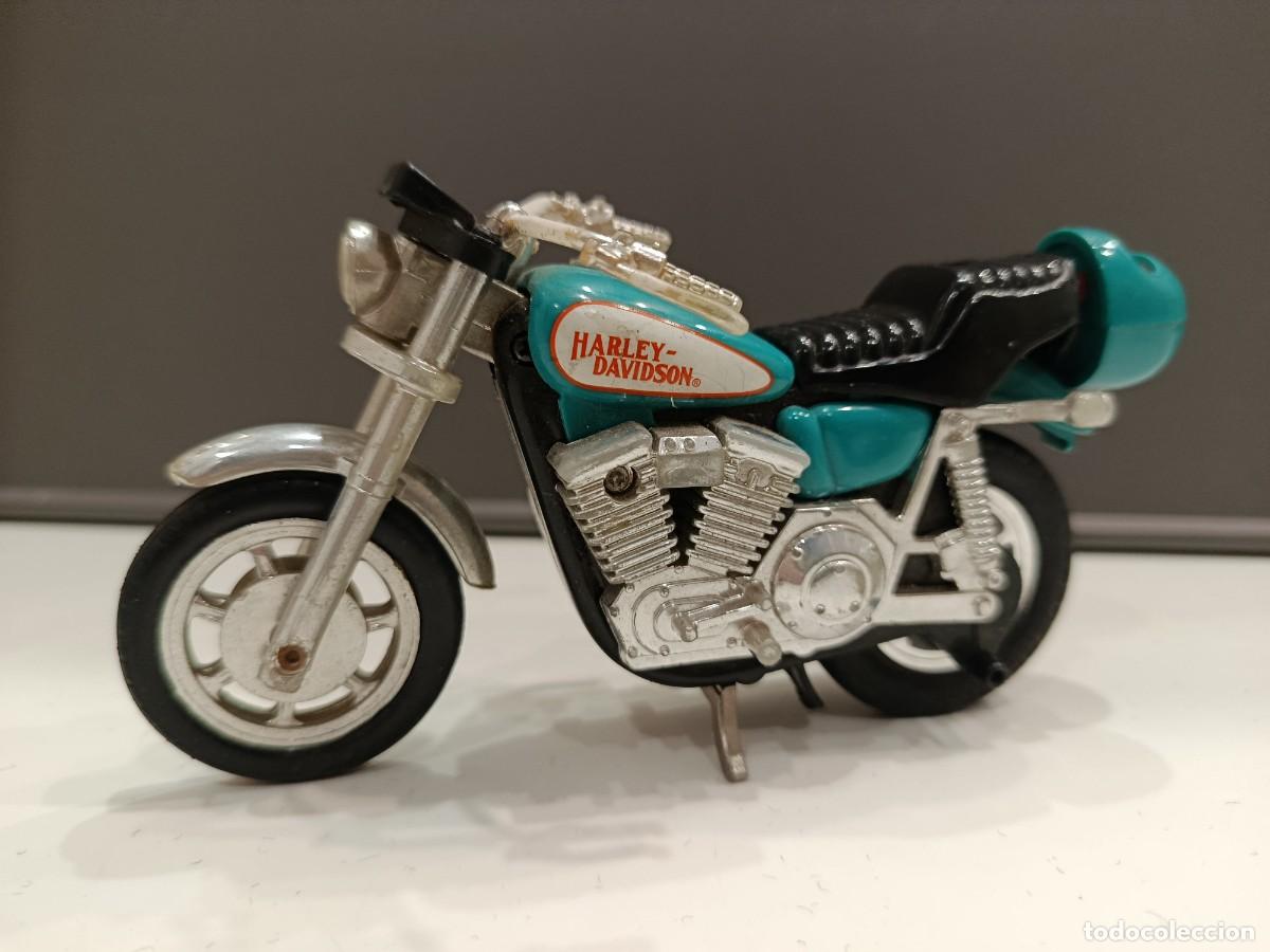 Motos a escala: MOTO HARLEY DAVIDSON - KIDCO MATCHBOX 1981 - BLUE PULL STRING
