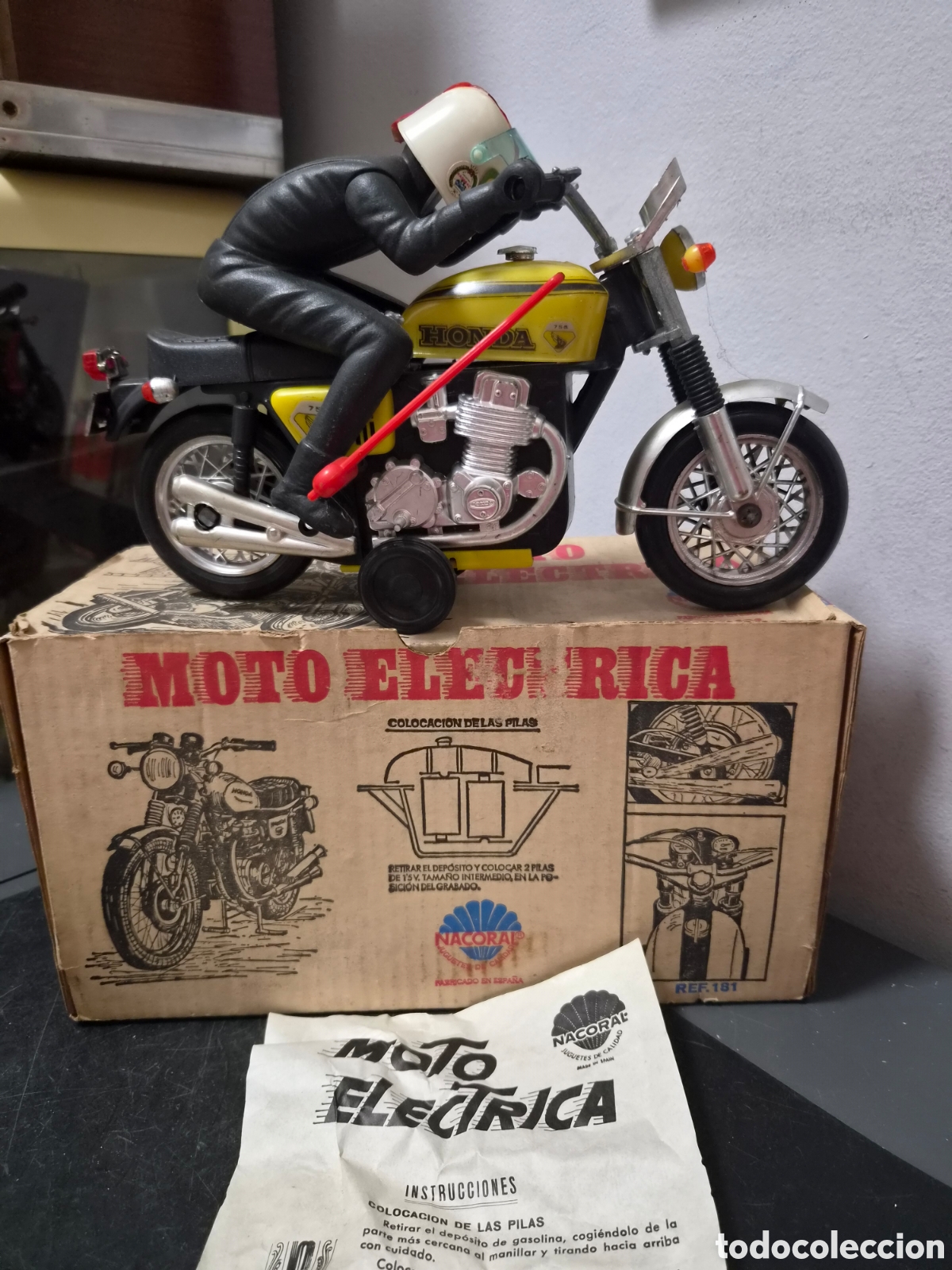 Motos em escala: ANTIGUA MOTO EL&Eacute;CTRICA NACORAL EN CAJA ORIGINAL DE CARTON PRIMERA SERIE A&Ntilde;OS 70