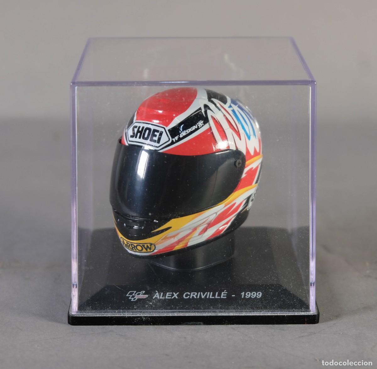 Motos em escala: R&eacute;plica casco MotoGP &Aacute;lex Crivill&eacute; 1996 - ALTAYA escala 1:5