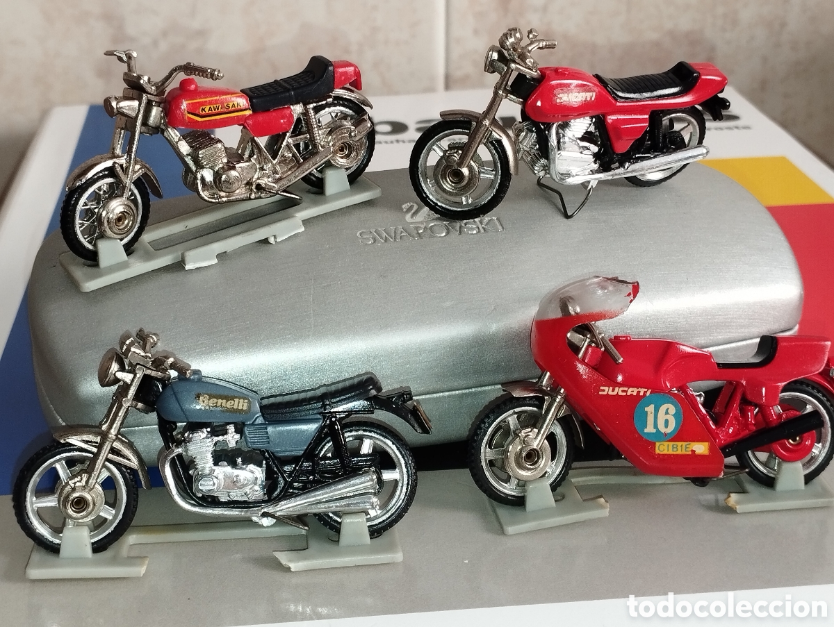 Motos a escala: MOTOS MINIATURA GUISVAL DUCATI BENELLI KAWASAKI -LOTE DE 4-NUEVAS