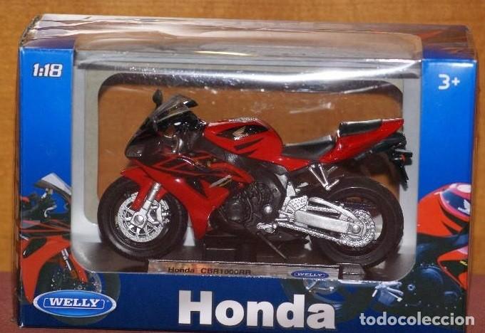 Motos a escala: MOTO HONDA CBR 1000 RR ESCALA 1/18 DE WELLY EN SU CAJA