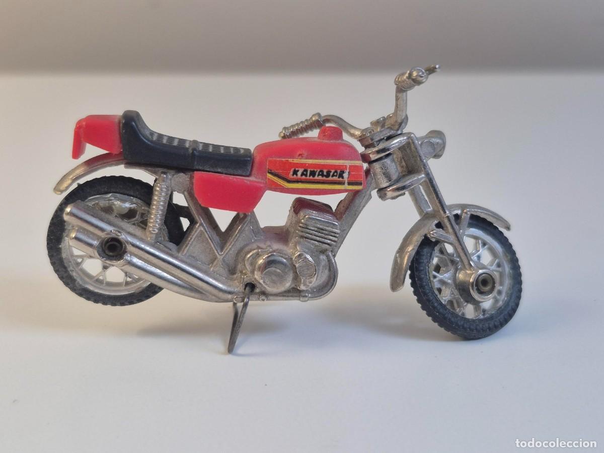 Motos a escala: MOTO MOTOCICLETA KAWASAKI MADE IN SPAIN MIRA METALICA A&Ntilde;OS 70 COMPLETA