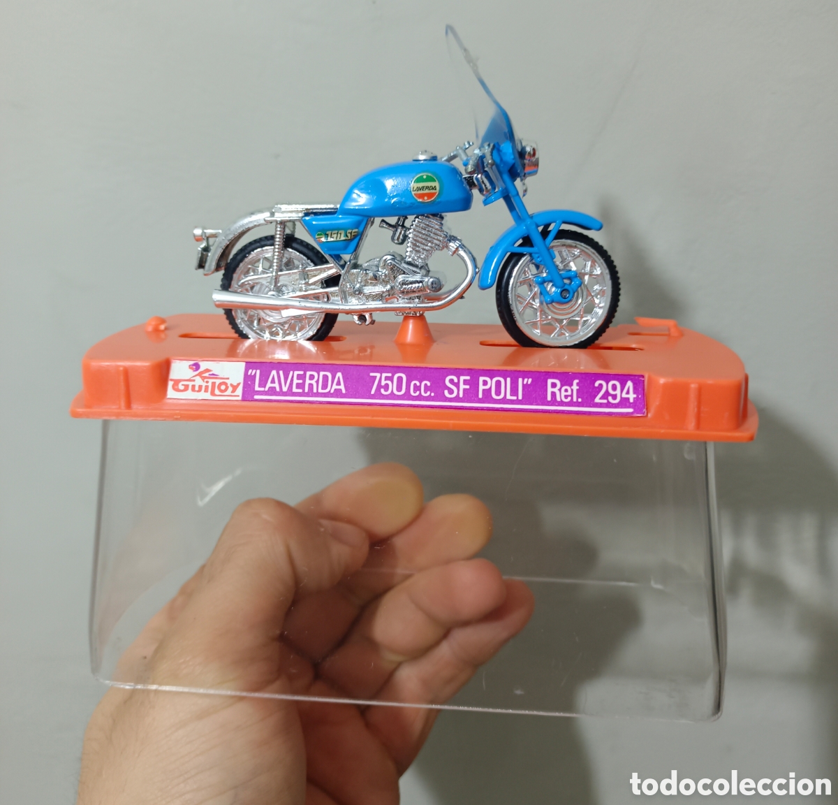Motos a escala: Laverda azul 750 guiloy en caja SF Poli ref 294 a&ntilde;os 70