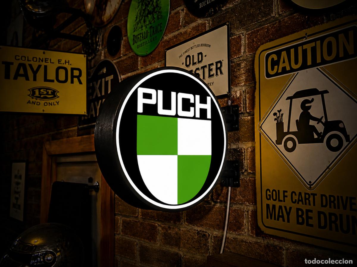 Motos: Cartel Luminoso LED PUCH - Escudo Cl&aacute;sico
