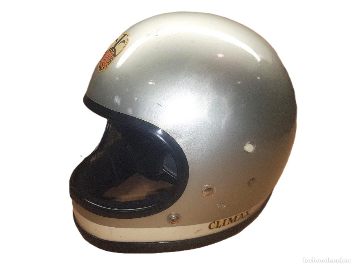 Motos: CASCO CLIMAX ORIGINAL INTEGRAL A&Ntilde;OS 60 PLATEADO NORTON HOMOLOGADO