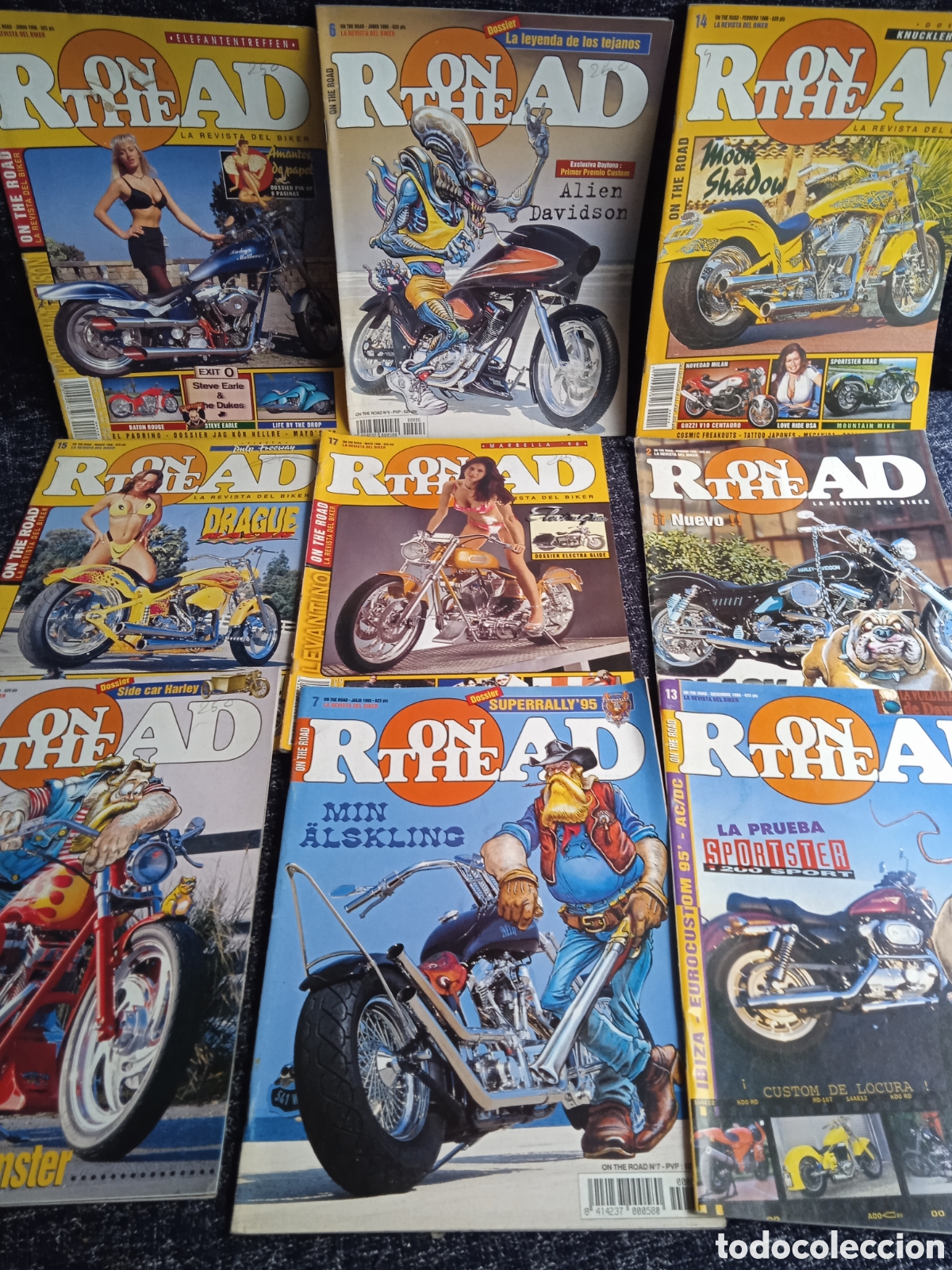 Motos: ON THE ROAD LA REVISTA DEL BIKER -LOTE DE 9 EJEMPLARES -MOTOS