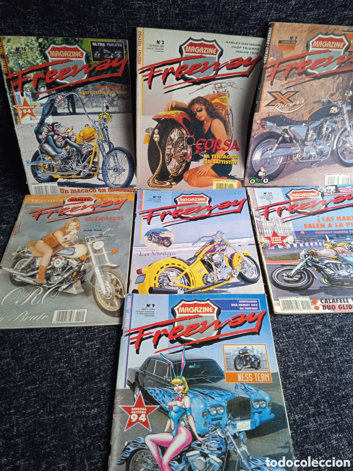 Motos: FREEWAY MAGAZINE - REVISTAS HARLEY, CUSTOM -LOTE DE 7 EJEMPLARES -MOTOS