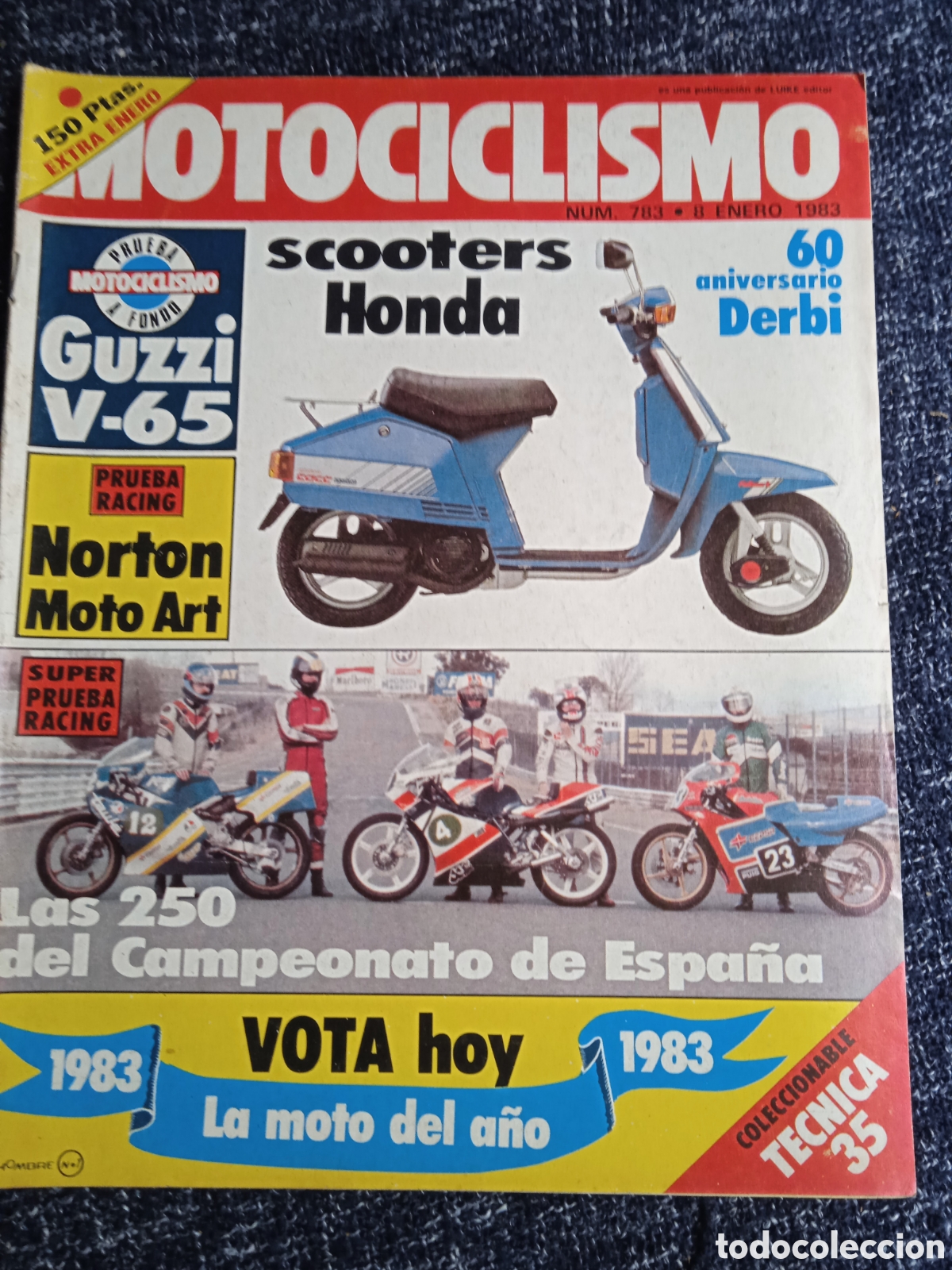 Motos: MOTOCICLISMO N&ordm; 783 ENERO 1983 -GARELLI MATIC 2, - GUZZI V65, -HONDA XL600R, DERBI SCOOT