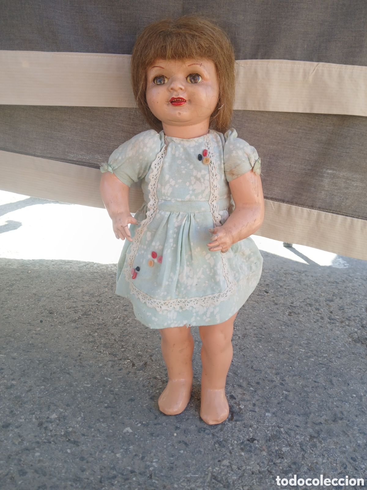 Mu&ntilde;eca Cayetana: ANTIGUA MU&Ntilde;ECA GENERIA DE CARTON PIEDRA * VER FOTOS *