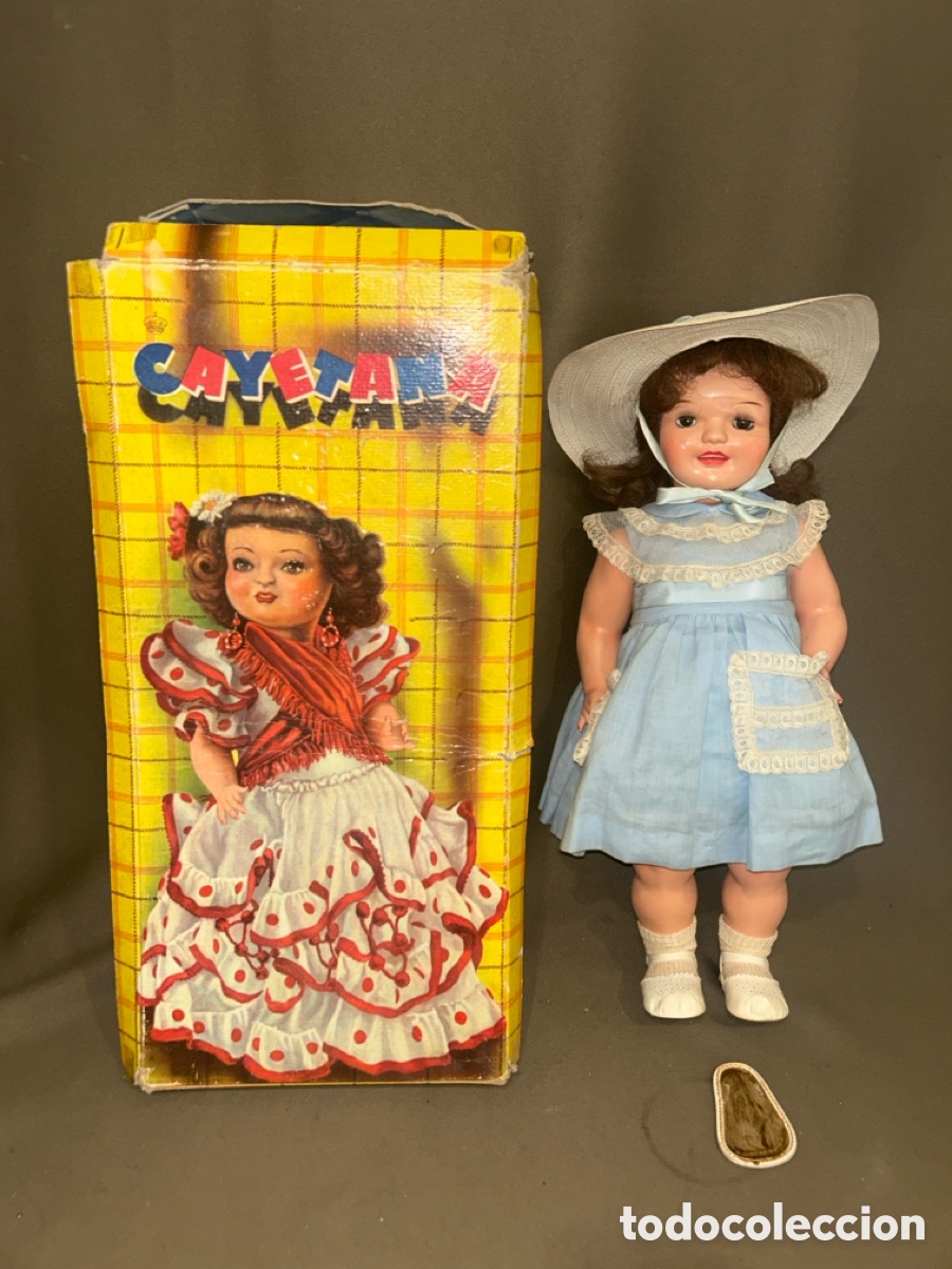 Mu&ntilde;eca Cayetana: BONITA MU&Ntilde;ECA CAYETANA EN SU CAJA ORIGINAL, A&Ntilde;OS 50, MU&Ntilde;ECA ANDADORA*modelo 1000 rayas,211