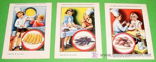 Mu&ntilde;eca espa&ntilde;ola clasica: TRES ANTIGUOS CROMOS DE CHOCOLATE - Foto 1