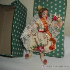 Muñeca española clasica: MUÑECA LAYNA FALLERA VALENCIANA,CAJA ORIGINAL,AÑOS 50