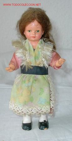Mu&ntilde;eca espa&ntilde;ola clasica: MU&Ntilde;ECA DE CUERDA,CELULOIDE,A&Ntilde;OS 50 - Foto 1