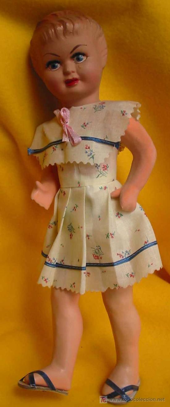Mu&ntilde;eca espa&ntilde;ola clasica: MU&Ntilde;ECA CUERPO DE CART&Oacute;N, CABEZA DE CELULOIDE - Foto 1