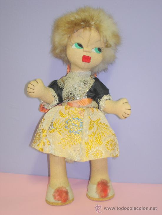Mu&ntilde;eca espa&ntilde;ola clasica: MU&Ntilde;ECA DE FIELTRO VESTIDA DE FALLERA - Foto 2
