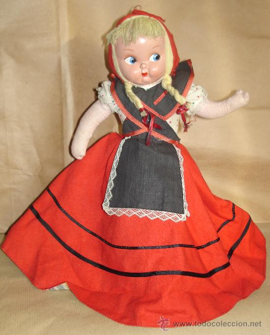 Mu&ntilde;eca espa&ntilde;ola clasica: MU&Ntilde;ECA DOBLE DE CELULOIDE *** CAPERUCITA ROJA - Foto 1