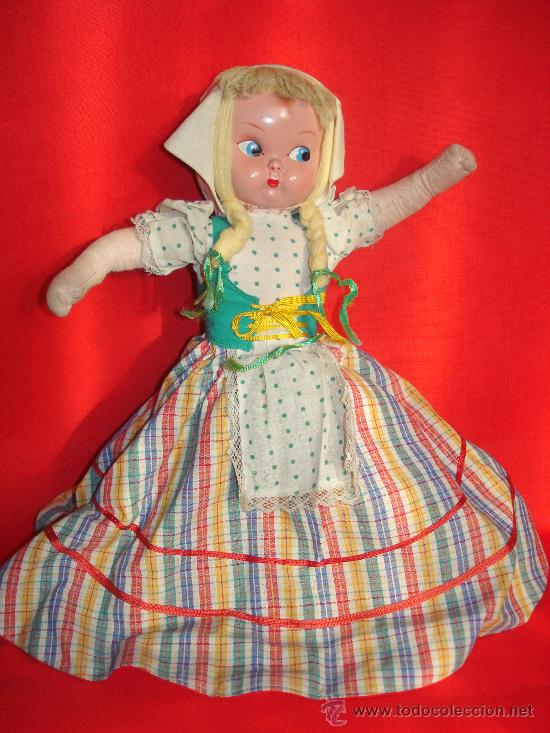 Mu&ntilde;eca espa&ntilde;ola clasica: MU&Ntilde;ECA DOBLE DE CELULOIDE *** CAPERUCITA ROJA - Foto 2