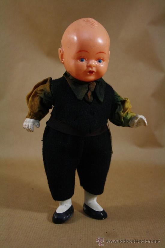 Mu&ntilde;eca espa&ntilde;ola clasica: Antiguo Mu&ntilde;eco/ Bebe de Celuloide - 21,5 cm - Foto 1