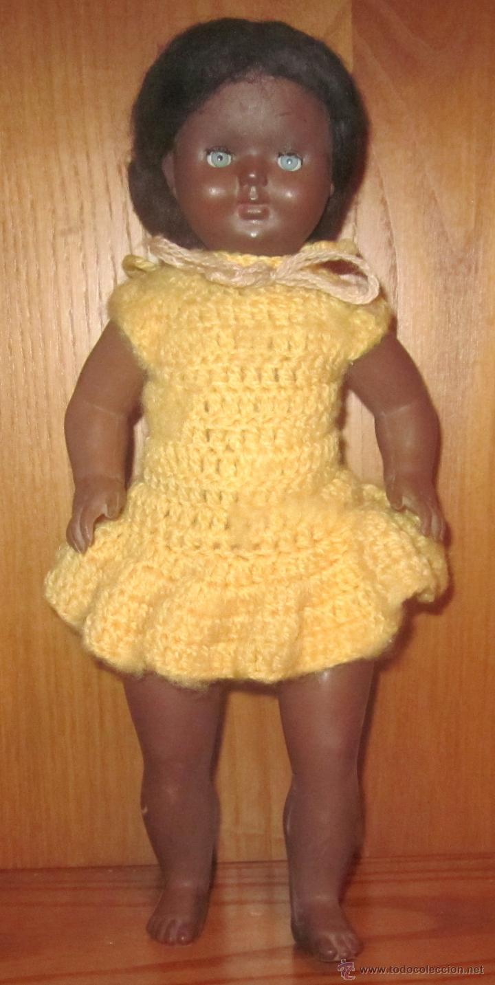 Mu&ntilde;eca espa&ntilde;ola clasica: MU&Ntilde;ECA NEGRA DE CELULOIDE,A&Ntilde;OS 50 - Foto 1