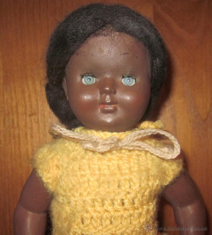 Mu&ntilde;eca espa&ntilde;ola clasica: MU&Ntilde;ECA NEGRA DE CELULOIDE,A&Ntilde;OS 50 - Foto 2