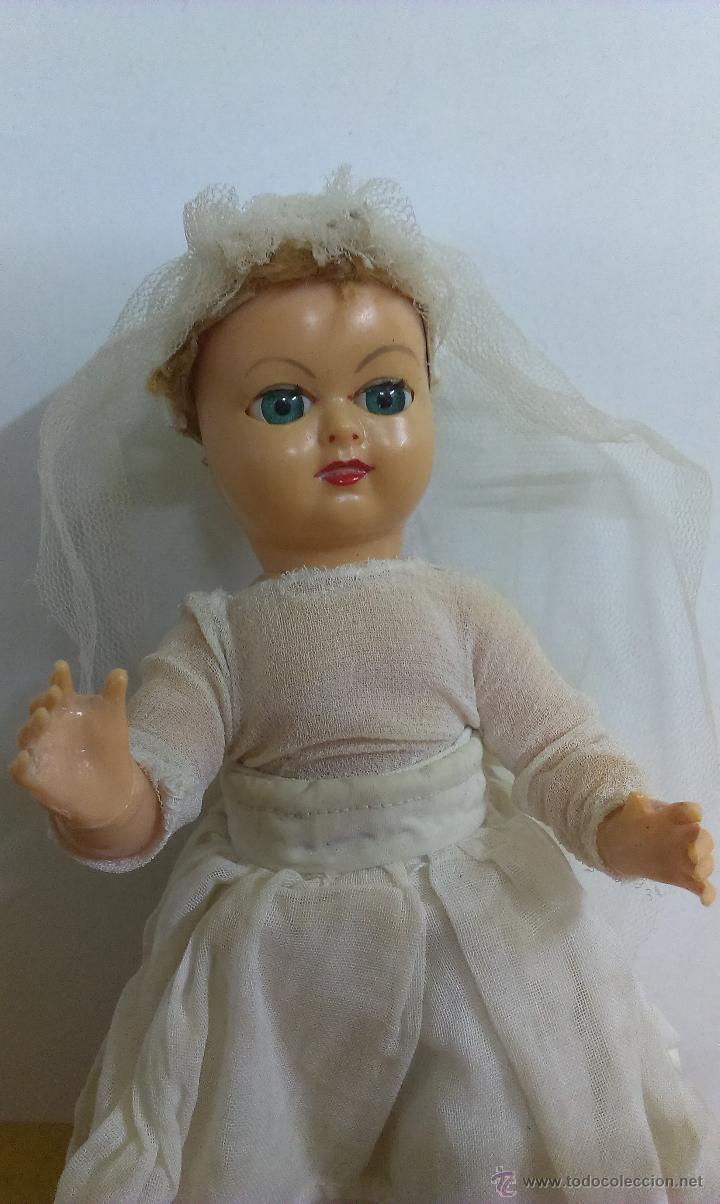 Mu&ntilde;eca espa&ntilde;ola clasica: ANIGUA MU&Ntilde;ECA DE CELULOIDE VESTIDO DE BODA - Foto 3