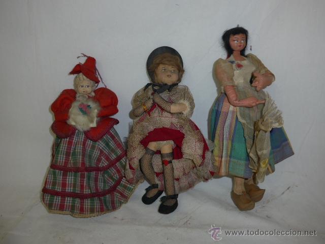 Mu&ntilde;eca espa&ntilde;ola clasica: Lote de 3 mu&ntilde;ecas espa&ntilde;olas antiguas - Foto 1