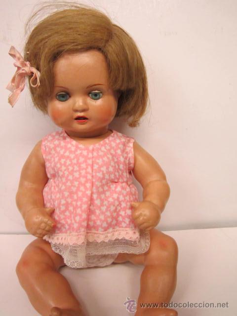 Mu&ntilde;eca espa&ntilde;ola clasica: BEBE DE CELULOIDE DURO DE LA CASA DIANA CON PELO NATURAL - Foto 1