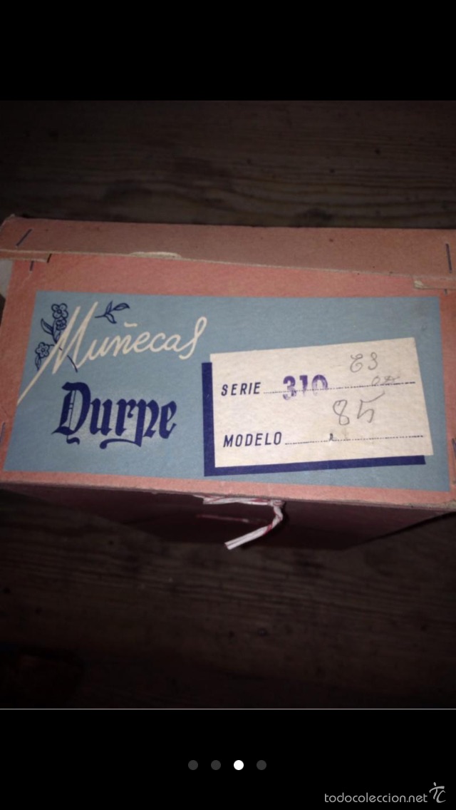 Mu&ntilde;eca espa&ntilde;ola clasica: Mu&ntilde;eca durpe 1940-50 en caja,original - Foto 2