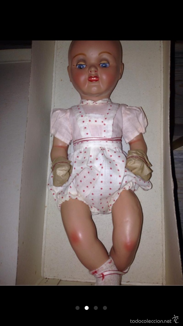 Mu&ntilde;eca espa&ntilde;ola clasica: Mu&ntilde;eca durpe 1940-50 en caja,original - Foto 3