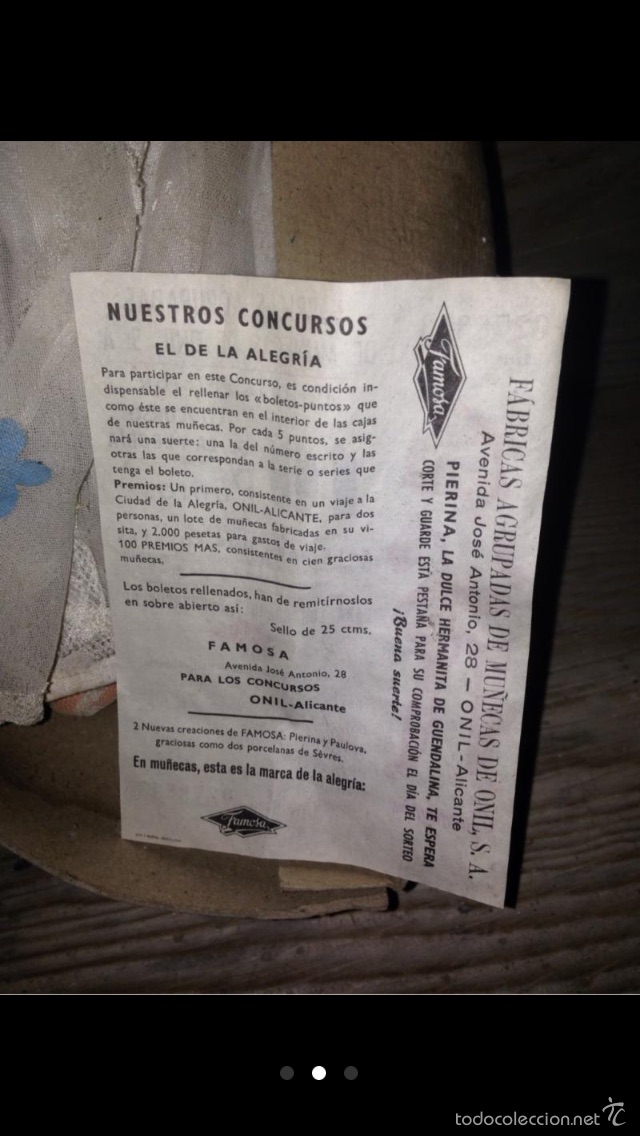Mu&ntilde;eca espa&ntilde;ola clasica: Mu&ntilde;eca DE FAMOSA 1940-50 - Foto 2