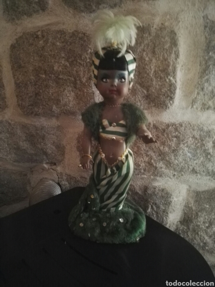 Mu&ntilde;eca espa&ntilde;ola clasica: Mu&ntilde;eca antigua de celuloide vestida de cubana - Foto 1