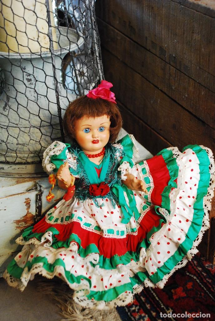 Mu&ntilde;eca espa&ntilde;ola clasica: PRECIOSA MU&Ntilde;ECA ANTIGUA VESTIDA DE GITANA - Foto 1