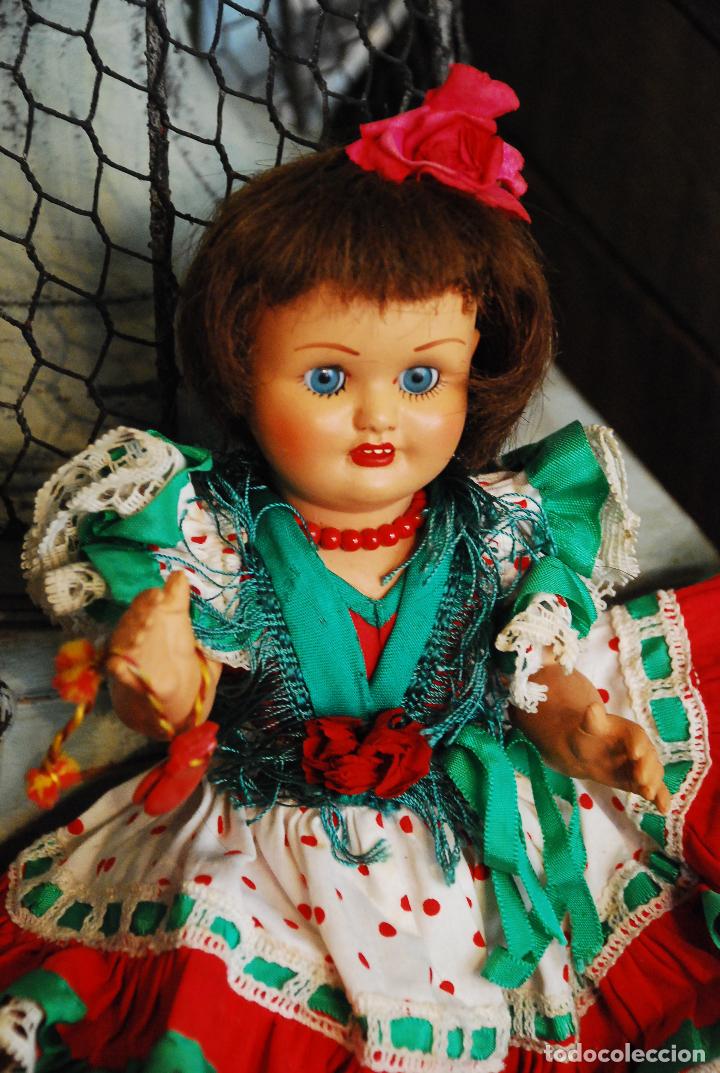 Mu&ntilde;eca espa&ntilde;ola clasica: PRECIOSA MU&Ntilde;ECA ANTIGUA VESTIDA DE GITANA - Foto 2