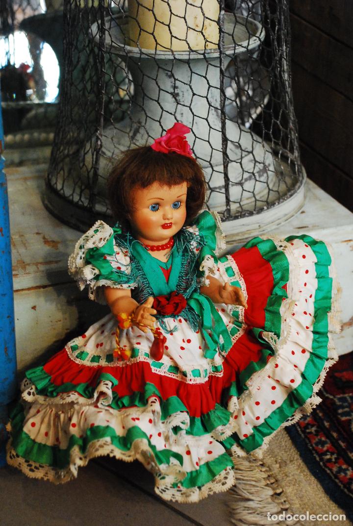 Mu&ntilde;eca espa&ntilde;ola clasica: PRECIOSA MU&Ntilde;ECA ANTIGUA VESTIDA DE GITANA - Foto 6