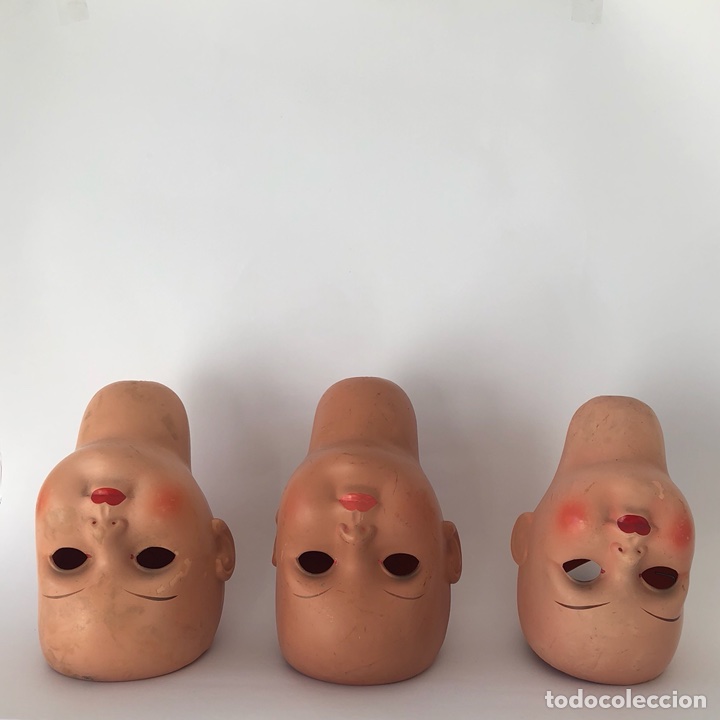 Mu&ntilde;eca espa&ntilde;ola clasica: Lote de tres cabezas de mu&ntilde;eca - Foto 1