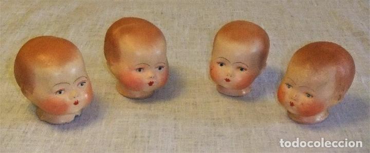 Mu&ntilde;eca espa&ntilde;ola clasica: 4 CABEZAS DE MU&Ntilde;ECA DE PORCELANA BISCUIT - Foto 1