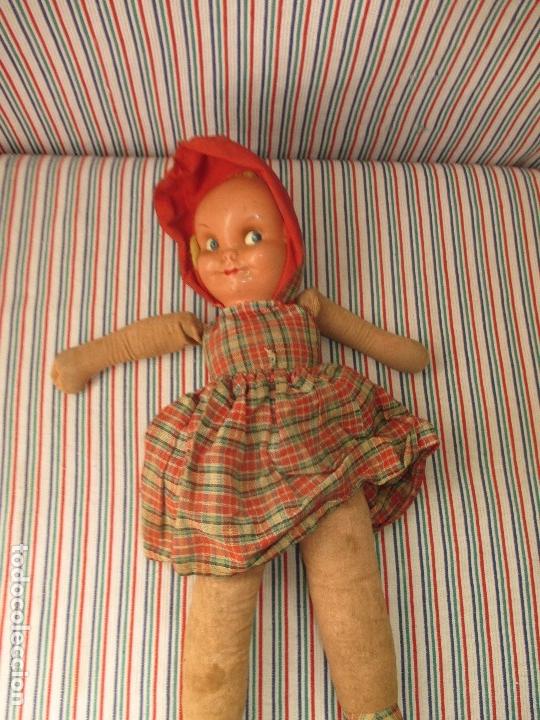 Mu&ntilde;eca espa&ntilde;ola clasica: ANTIGUA MU&Ntilde;ECA TELA, CABEZA TIPO CELULOIDE. - Foto 2