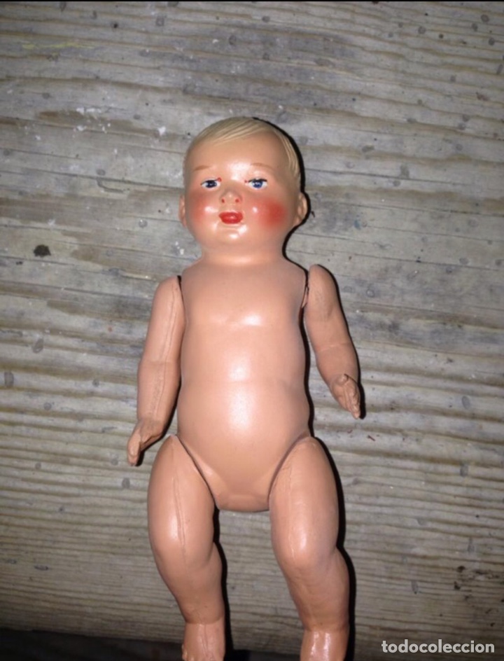 Mu&ntilde;eca espa&ntilde;ola clasica: Mu&ntilde;eco pel&oacute;n 1940 original - Foto 1